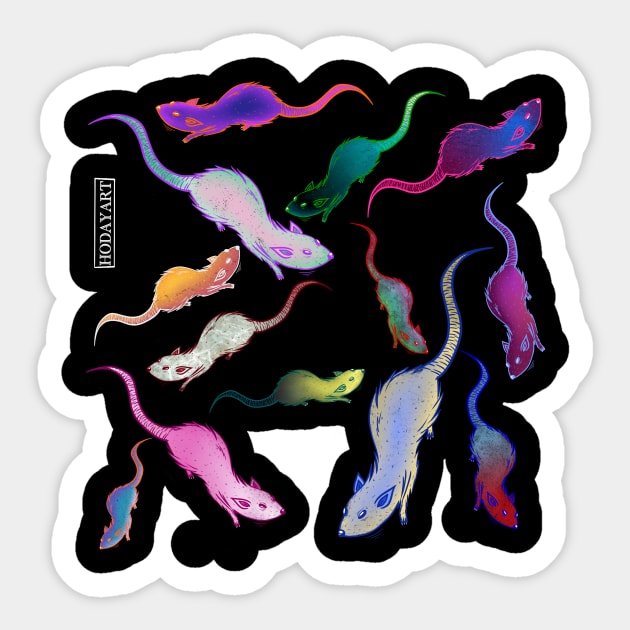 Rat trip Sticker by hodayart